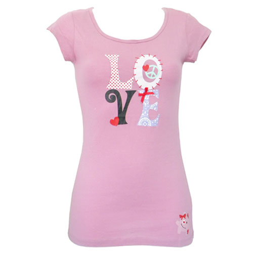 Love and Peace Pink T-shirt
