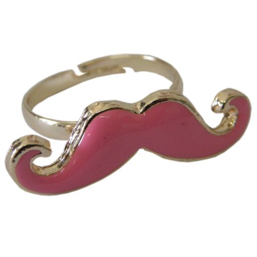 Pink Moustache Ring
