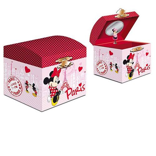 Musical Minnie Mouse and Mickey in Paris jewelry box