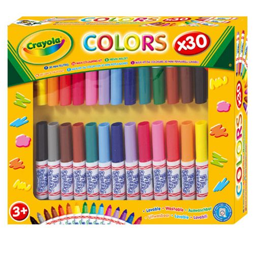 Crayola colouring kit of 30 mini washable markers