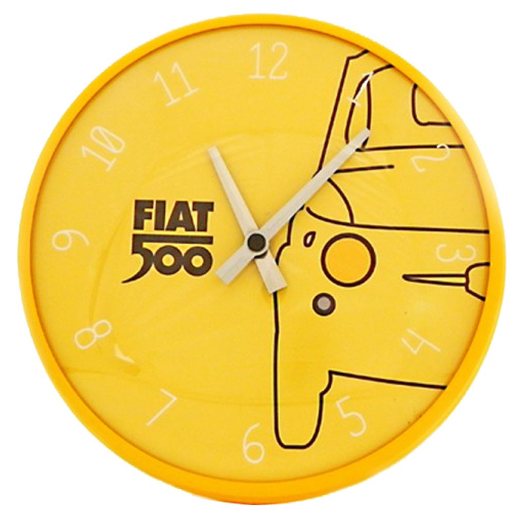 Fiat 500 Yellow Clock