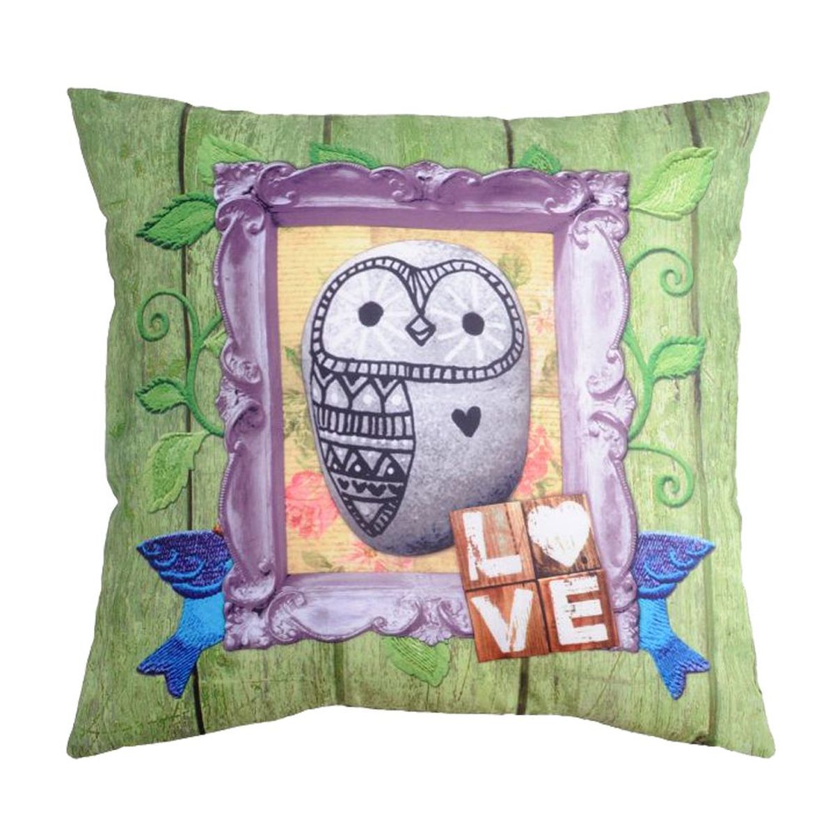 Owl green Cushion
