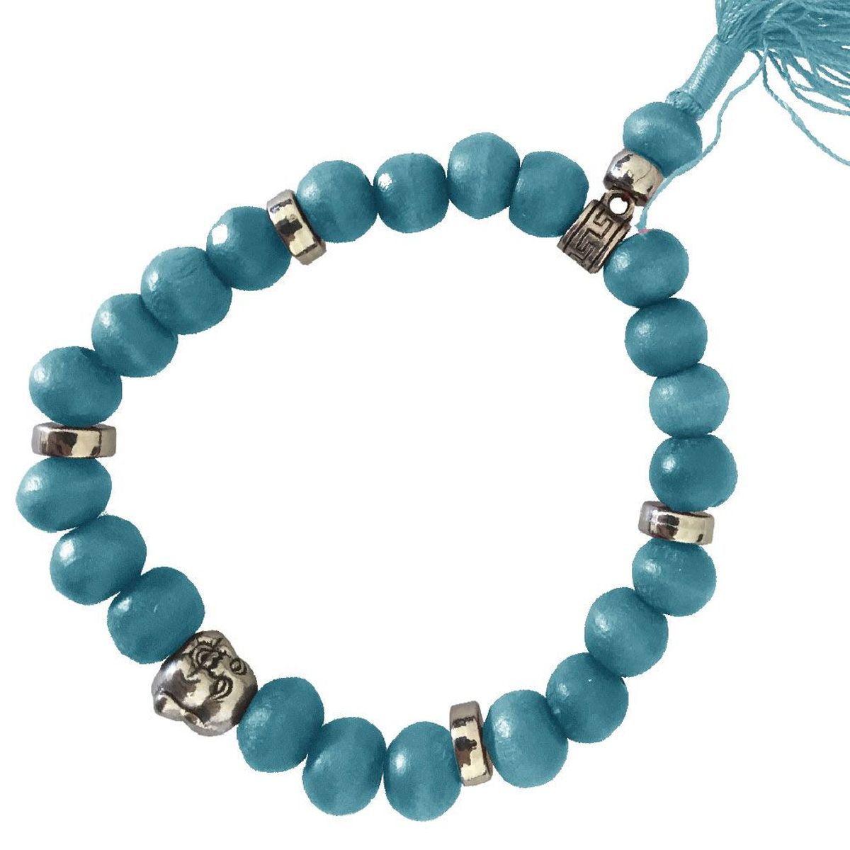 Buddhist Bracelet wooden beads - Blue