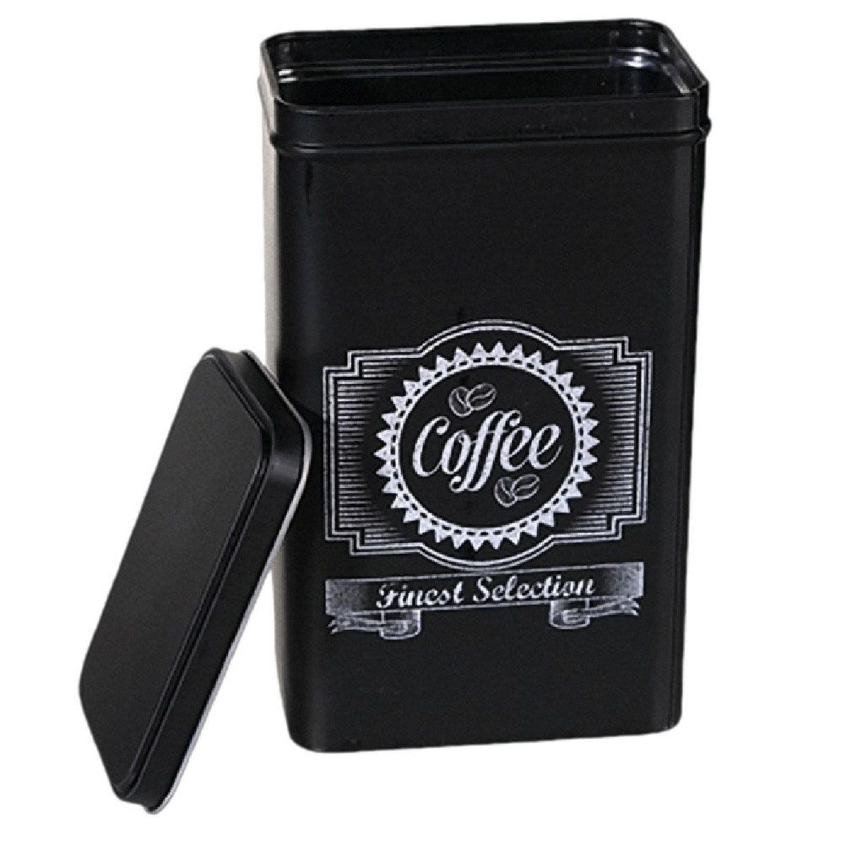 Retro Coffee box matte black metal