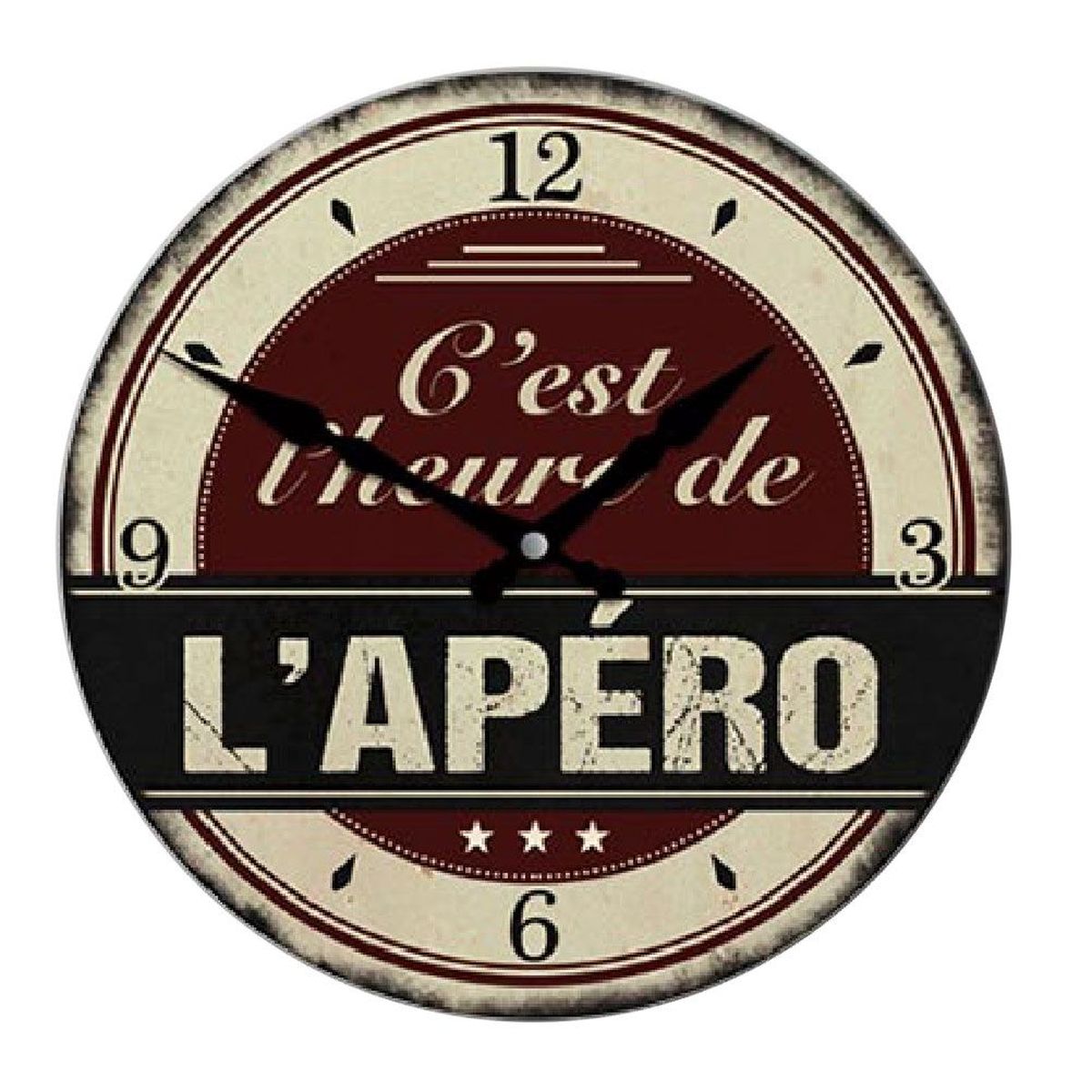 C'est L'heure de l'Apéro clock 28 cm