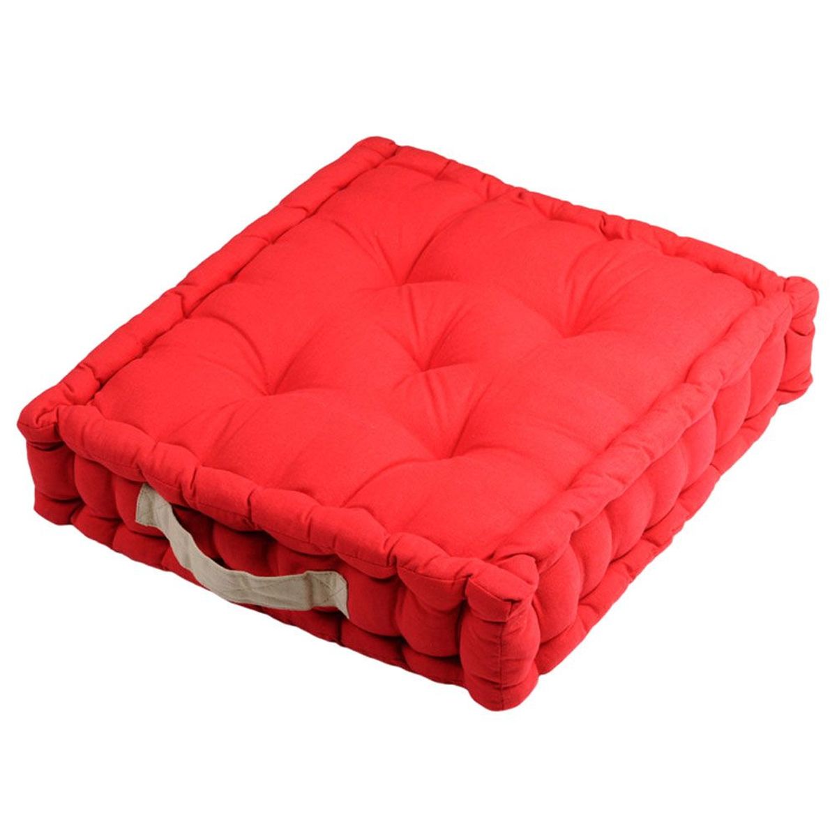 Cotton Floor Cushion Red and Lin 45 cm