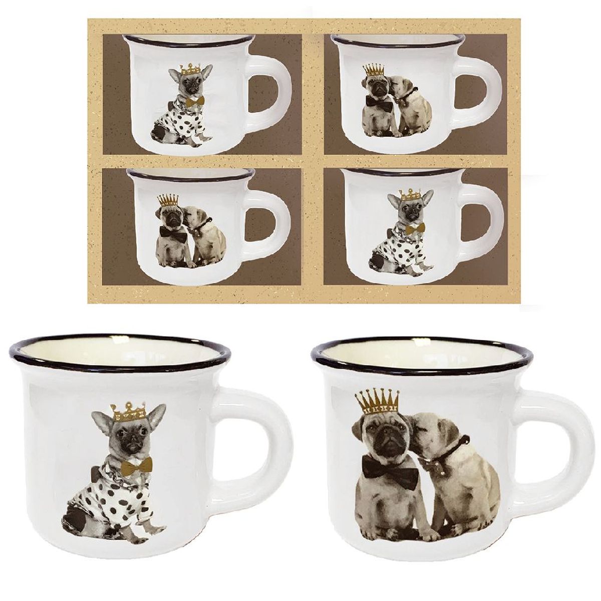 Espresso Set - 4 cups - Dogs