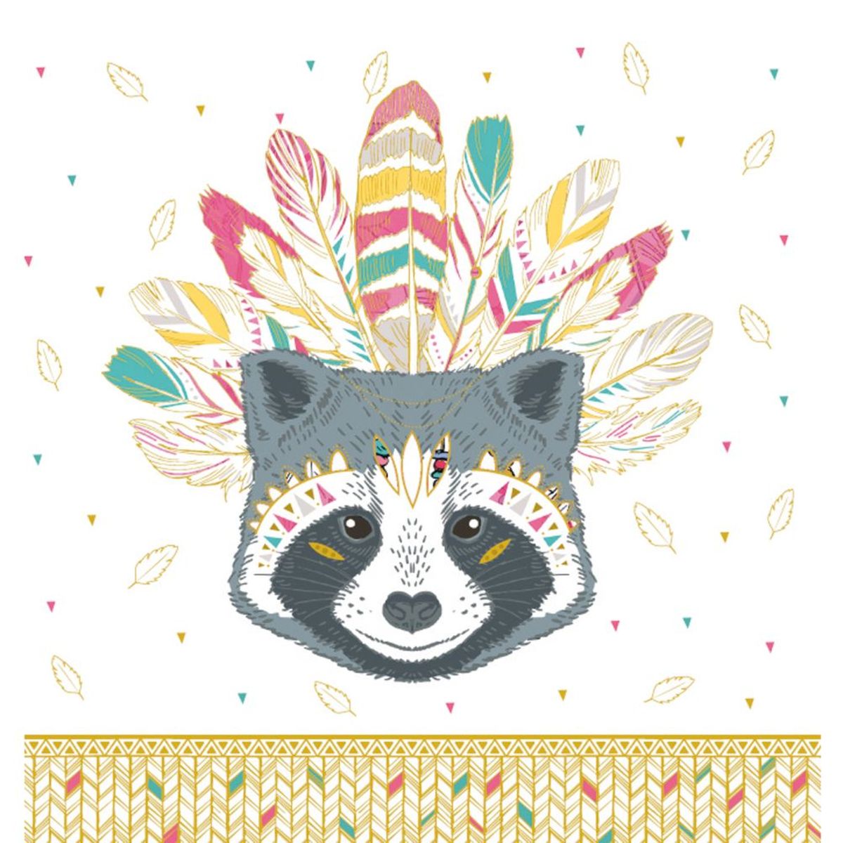 Postcard with envelope - Raccoon