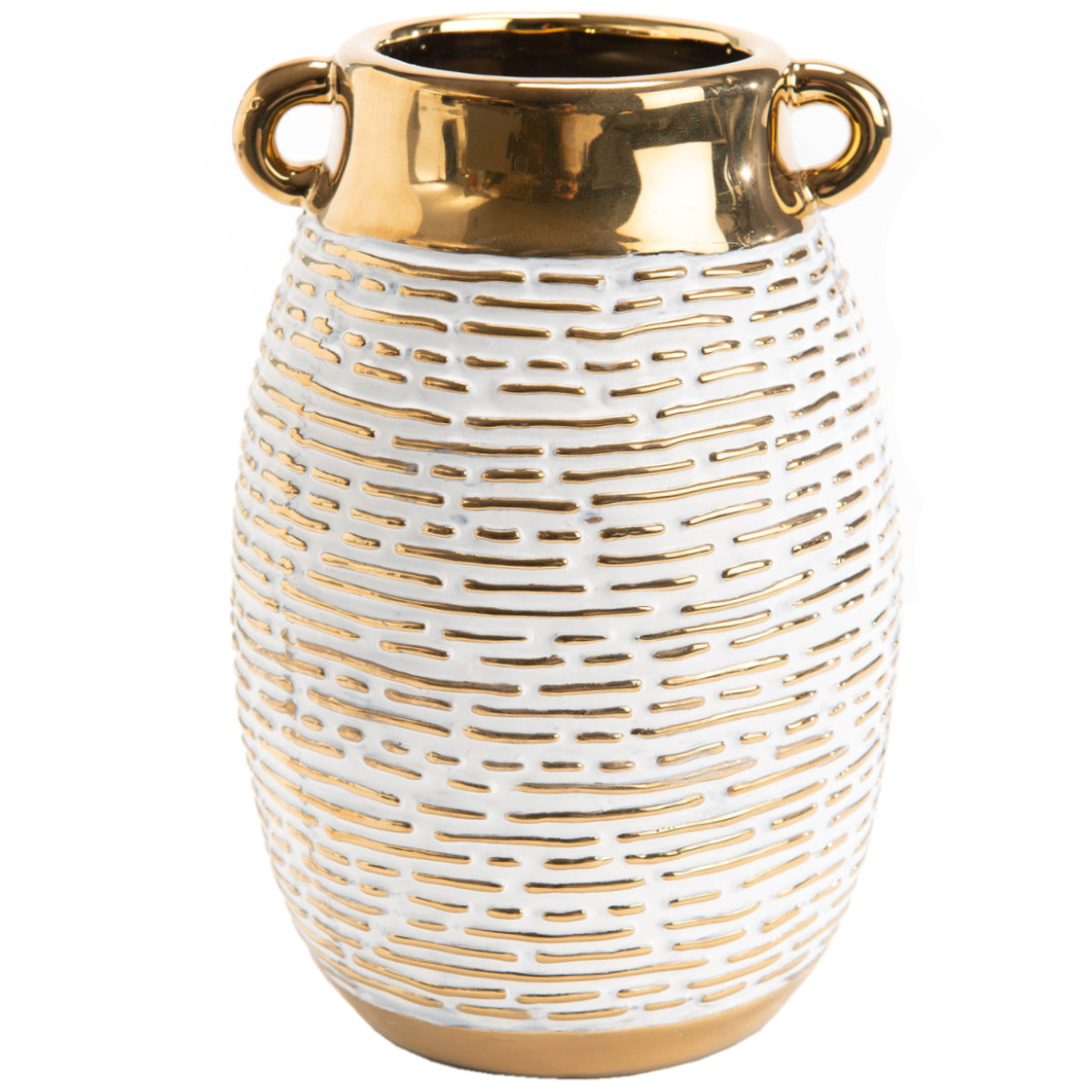 Gold ceramic vase 19 cm