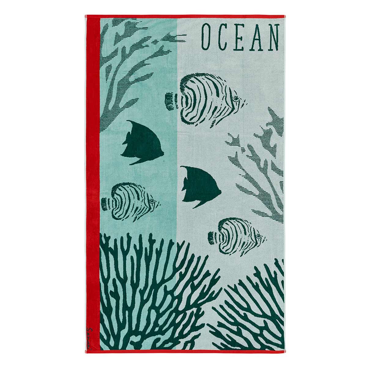 Velvet beach towel 100x180 cm - Blue Océan