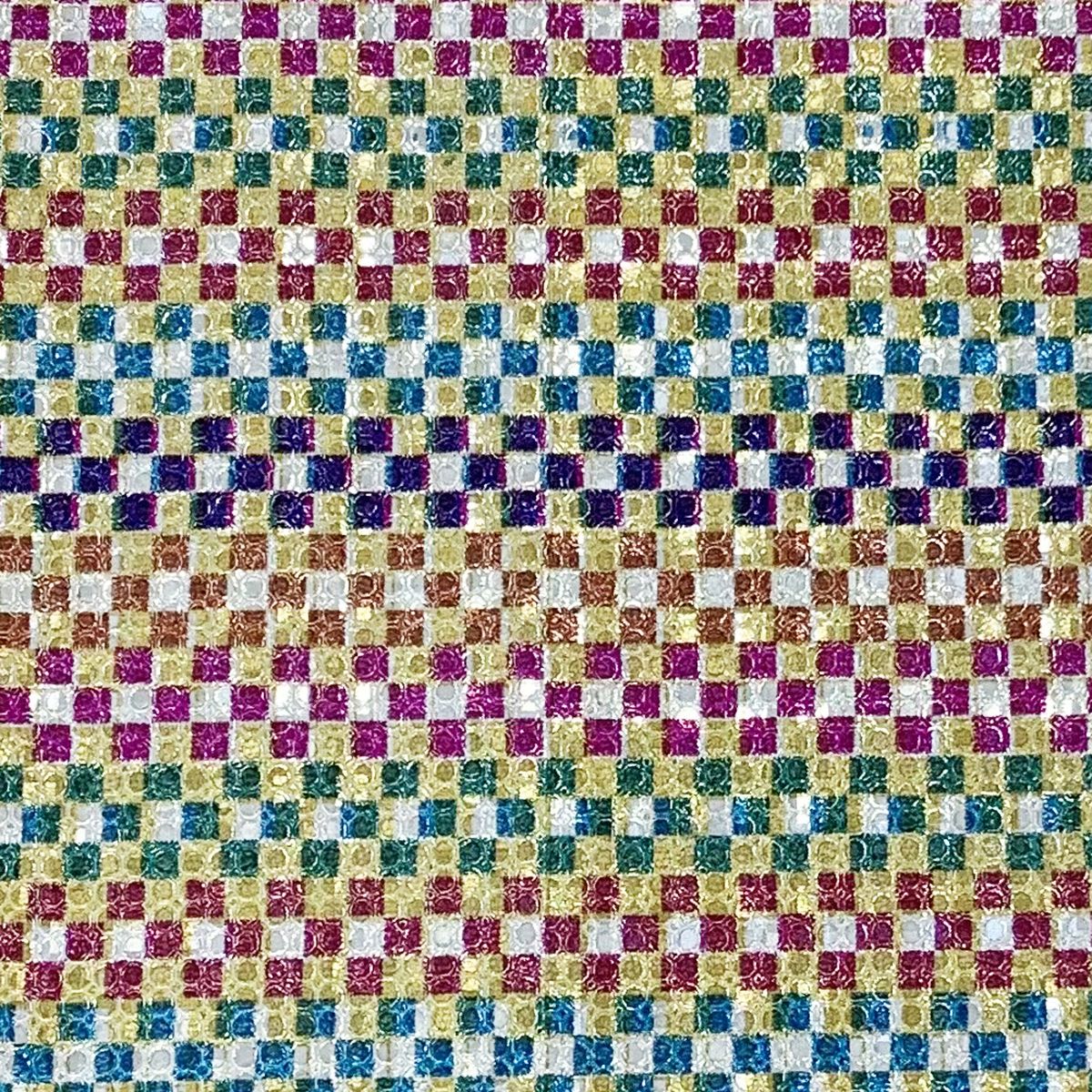 Glitter adhesive roll 45 x 150 cm - multicolored tiles