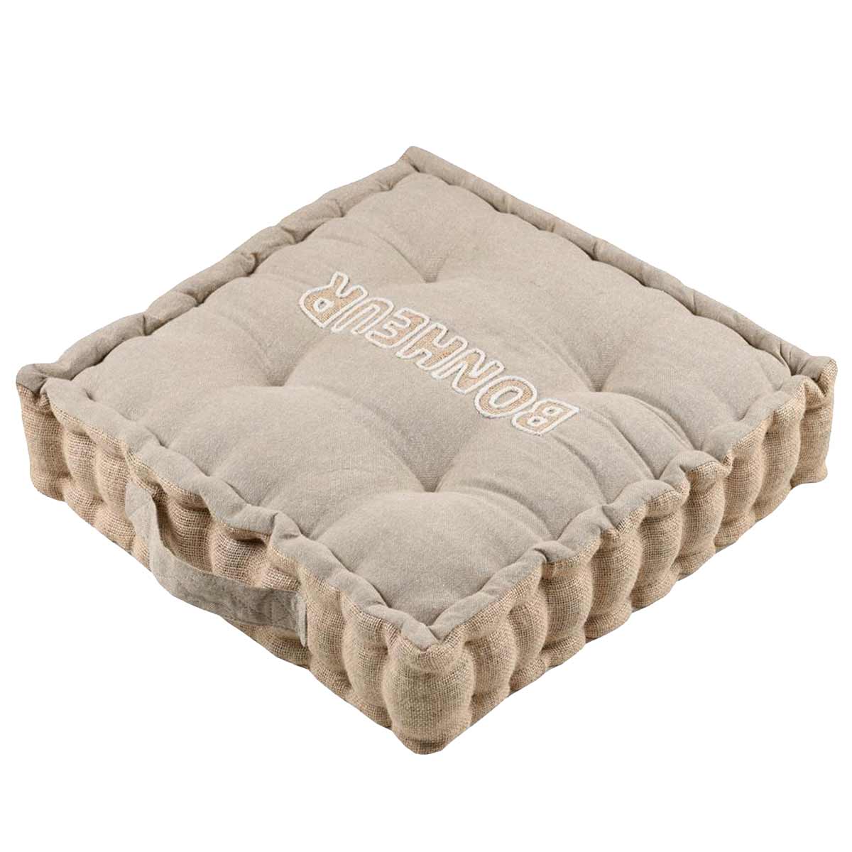 Cotton Floor Cushion 44 x 44 x 10 cm - Bonheur