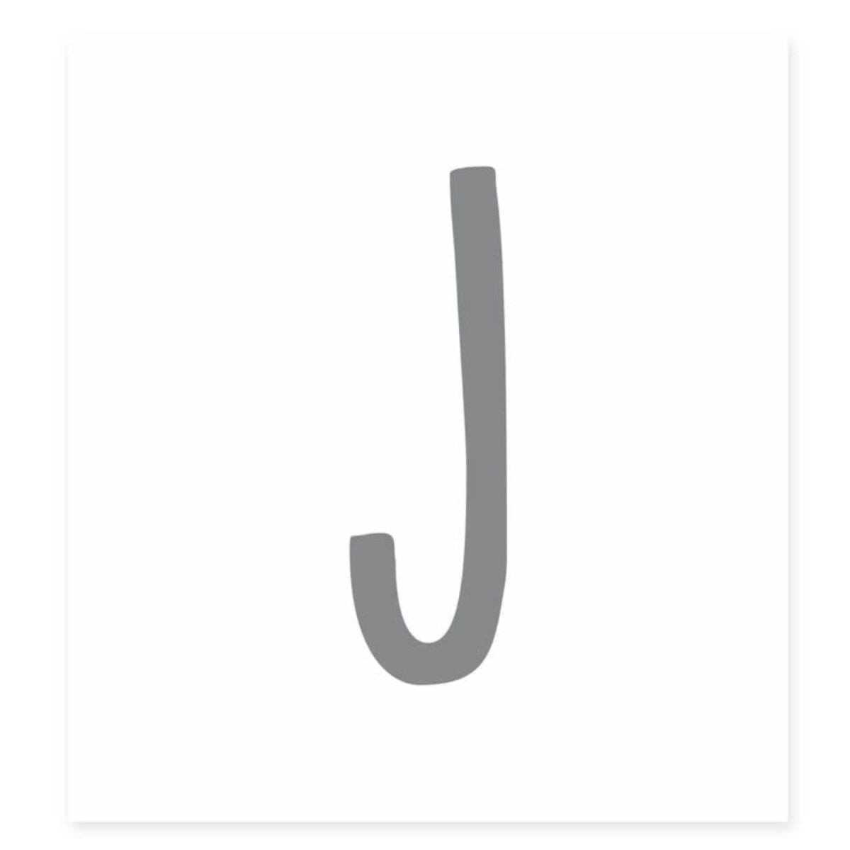 Letter J Wall Decor Sticker - Gray