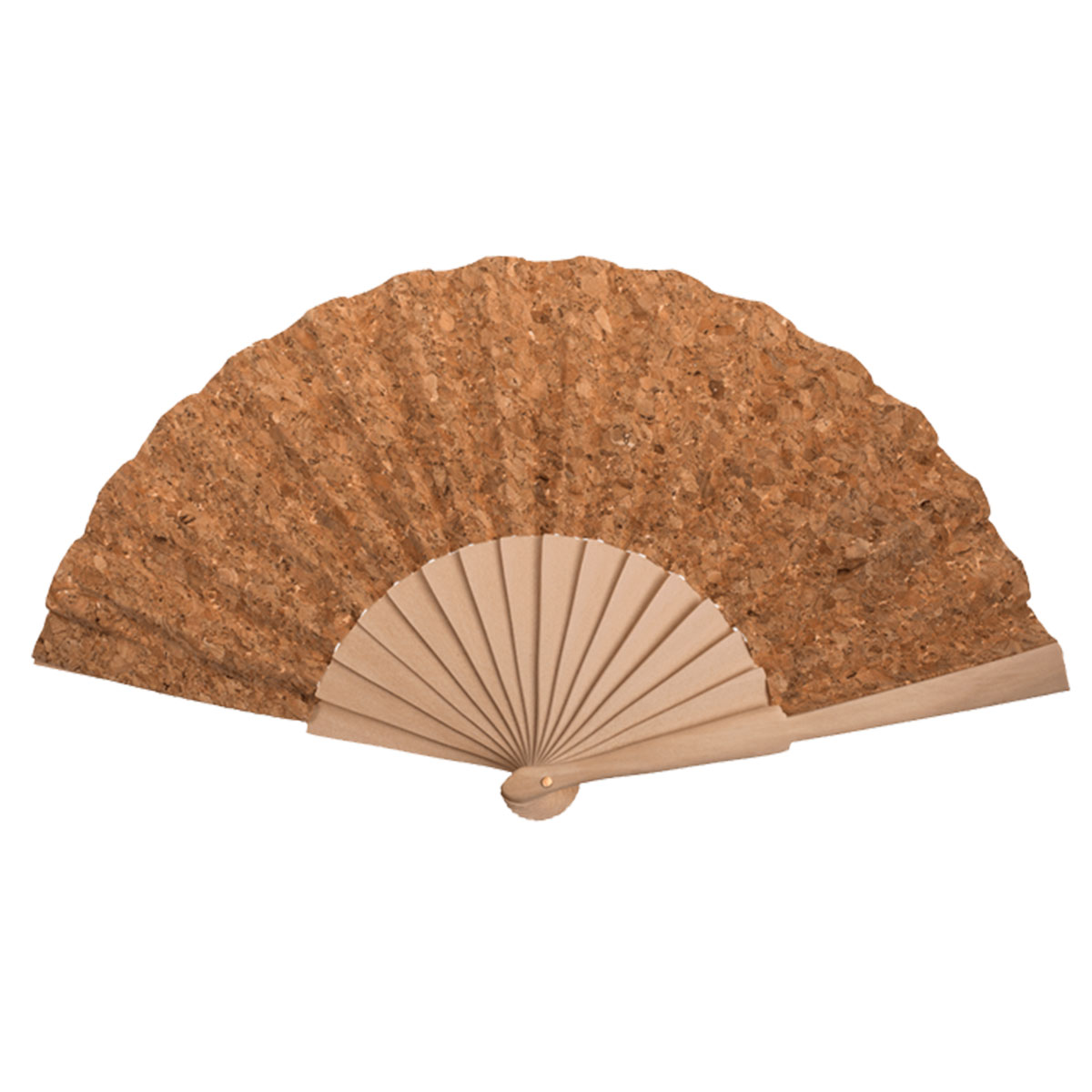 Decorative and utilitarian fan in wood and cork
