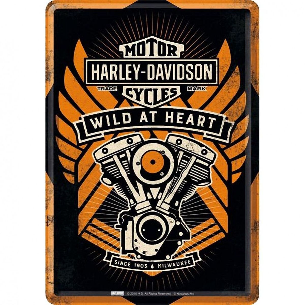 Harley Davidson Wild at Heart small metal plate