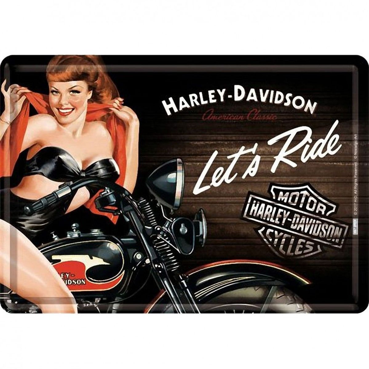 Harley Davidson Let's Ride small metal plate