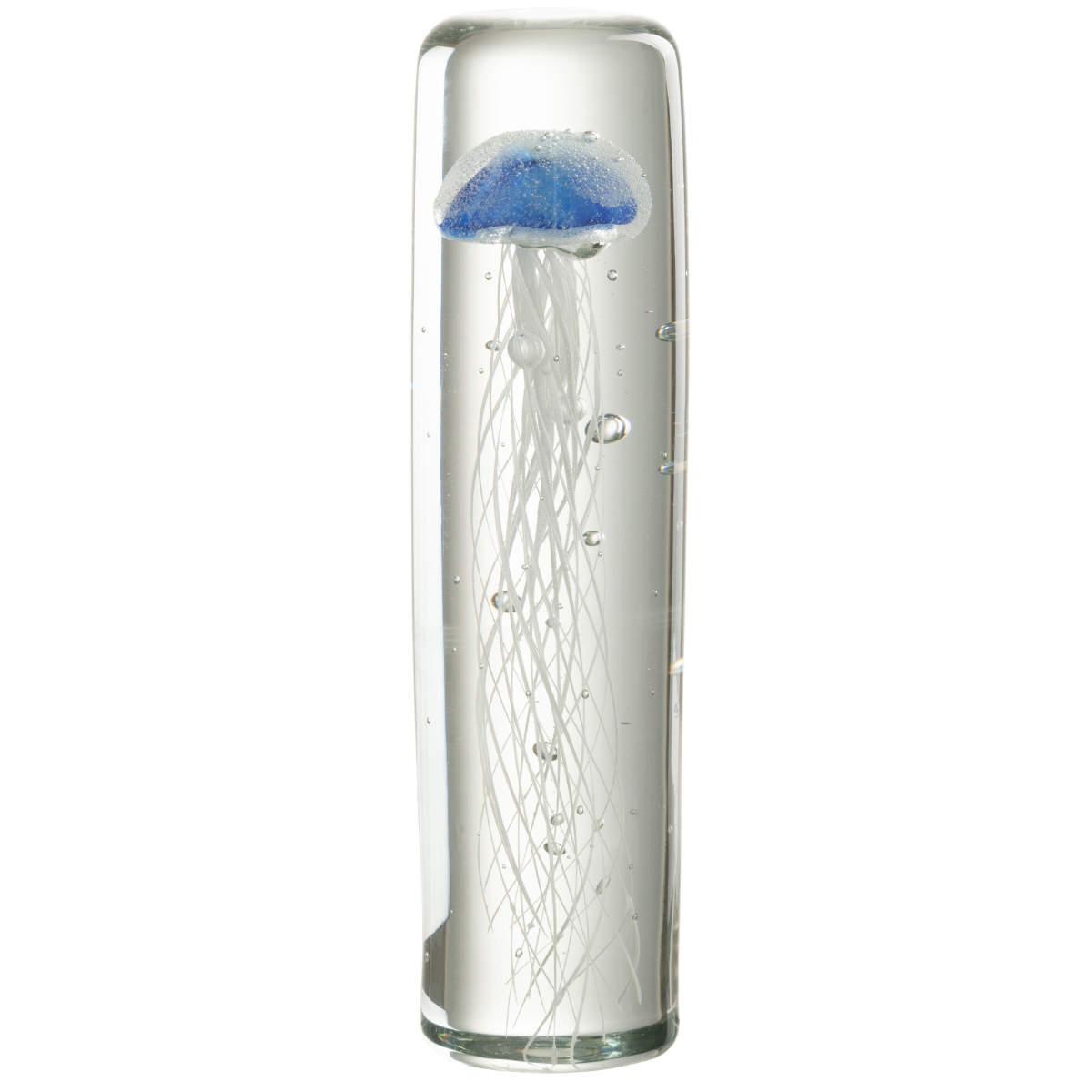 Blue jellyfish glass paperweight 25 cm
