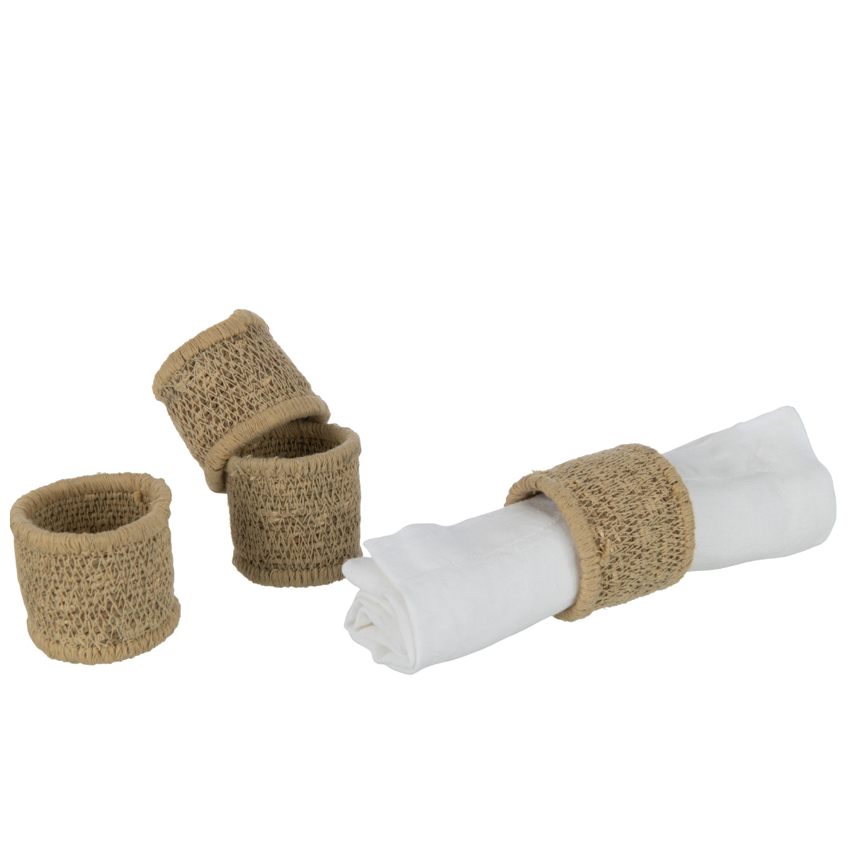 Set of 4 seagrass napkin rings