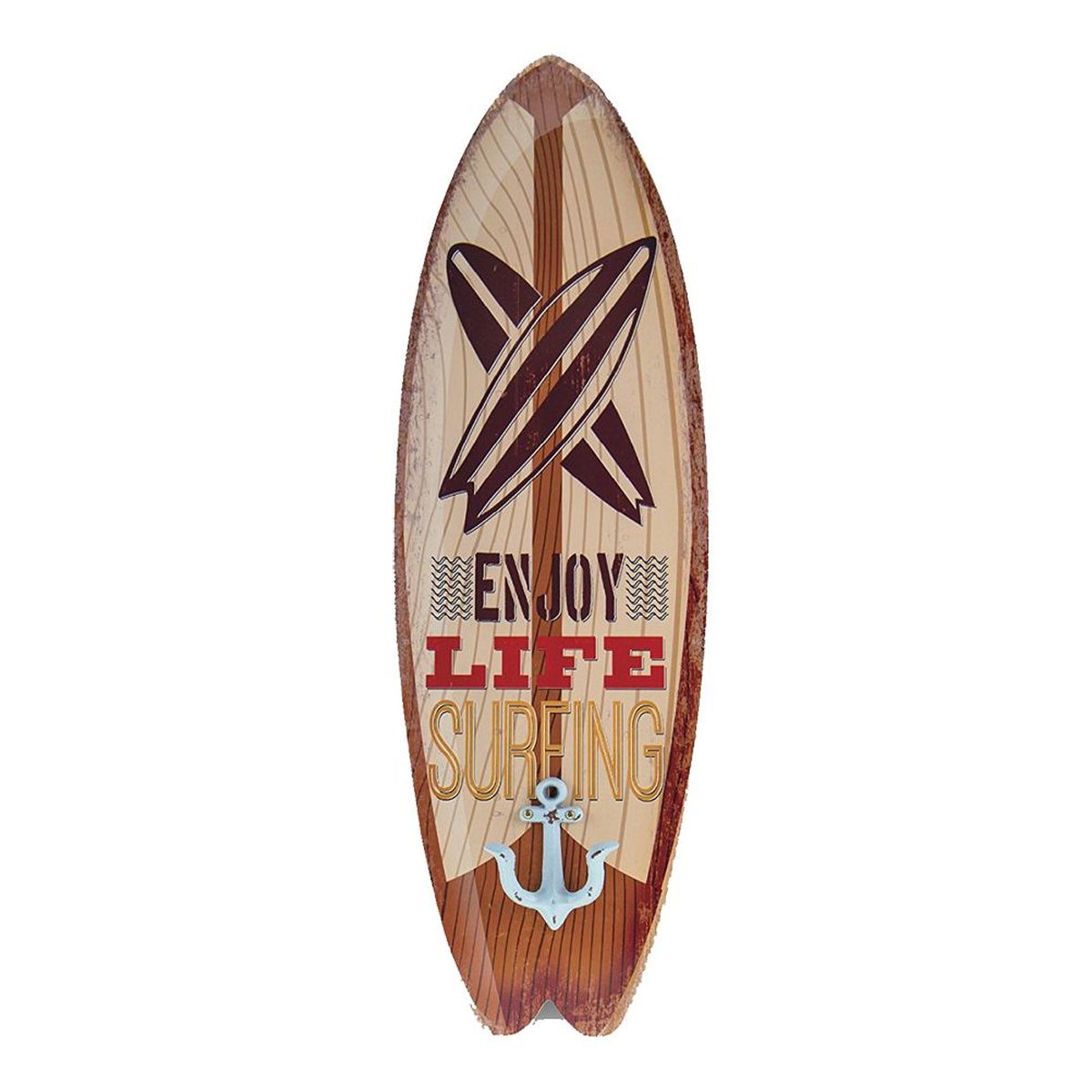 Hook weathered surfboard Métal 75 cm