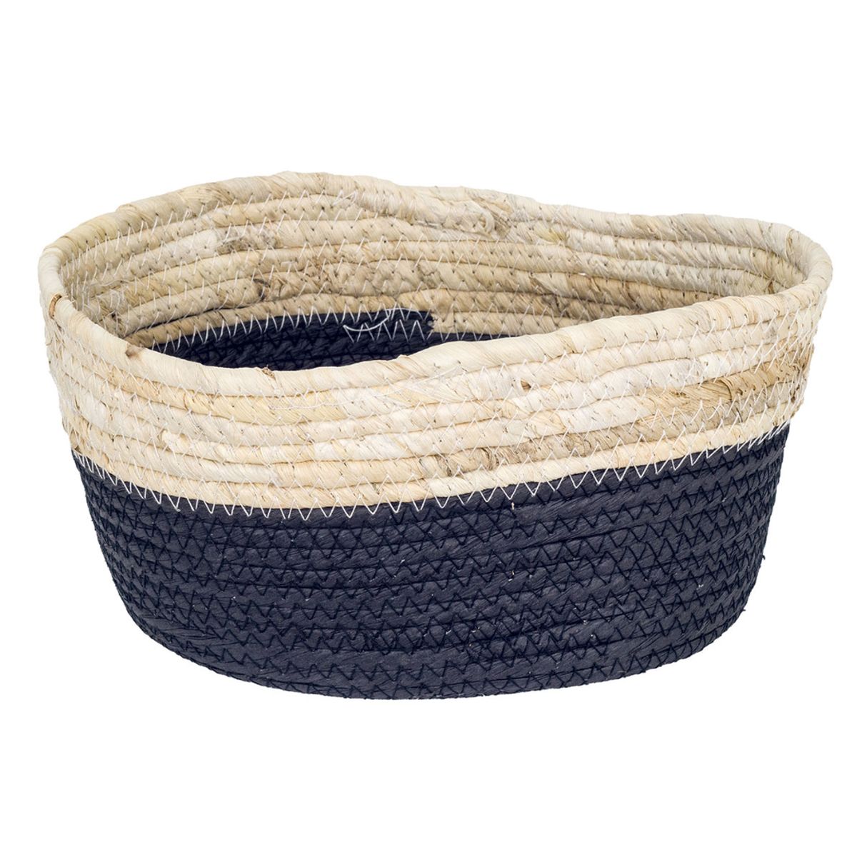 Seagrass basket - black and natural