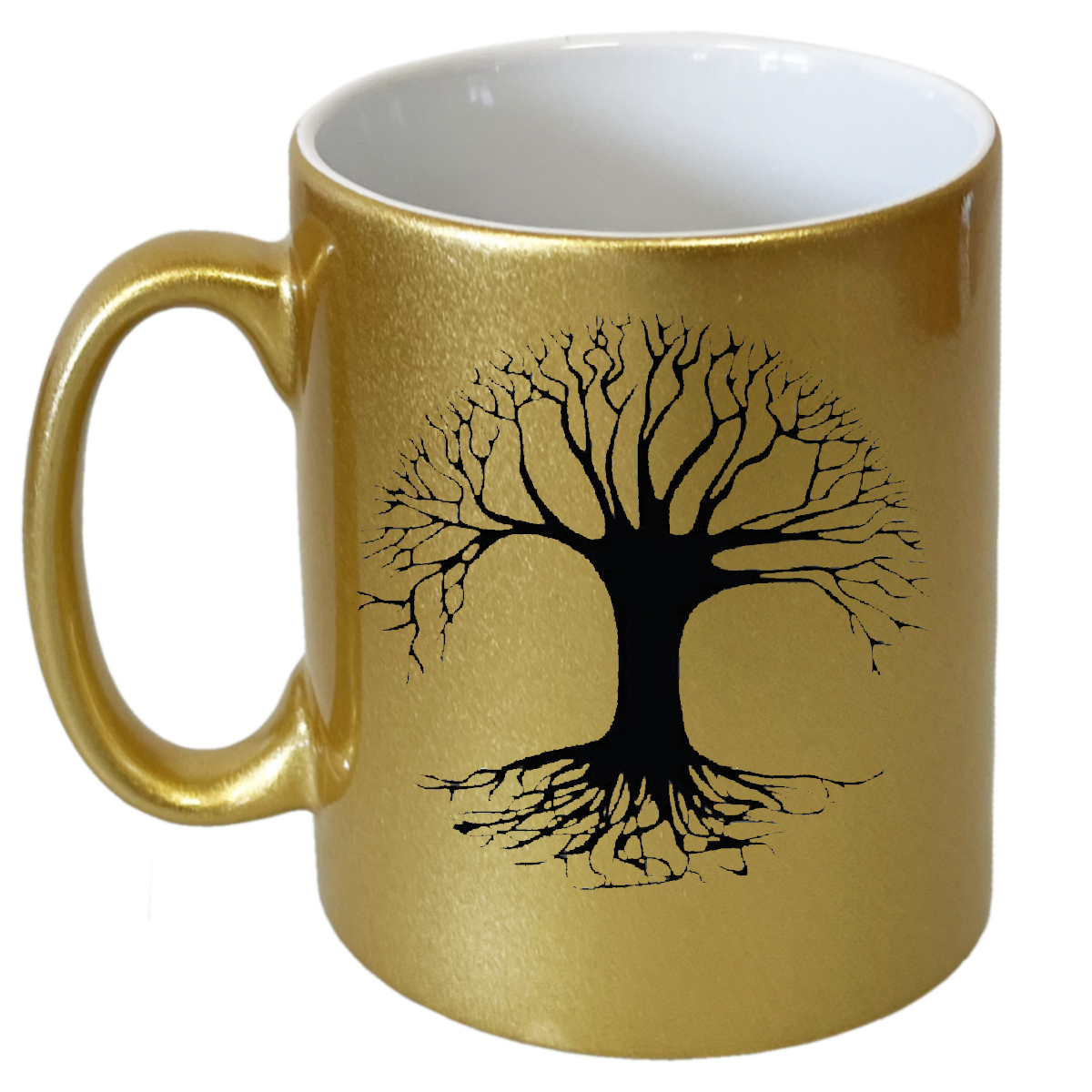Golden ceramic Tree of Life mug by Cbkreation