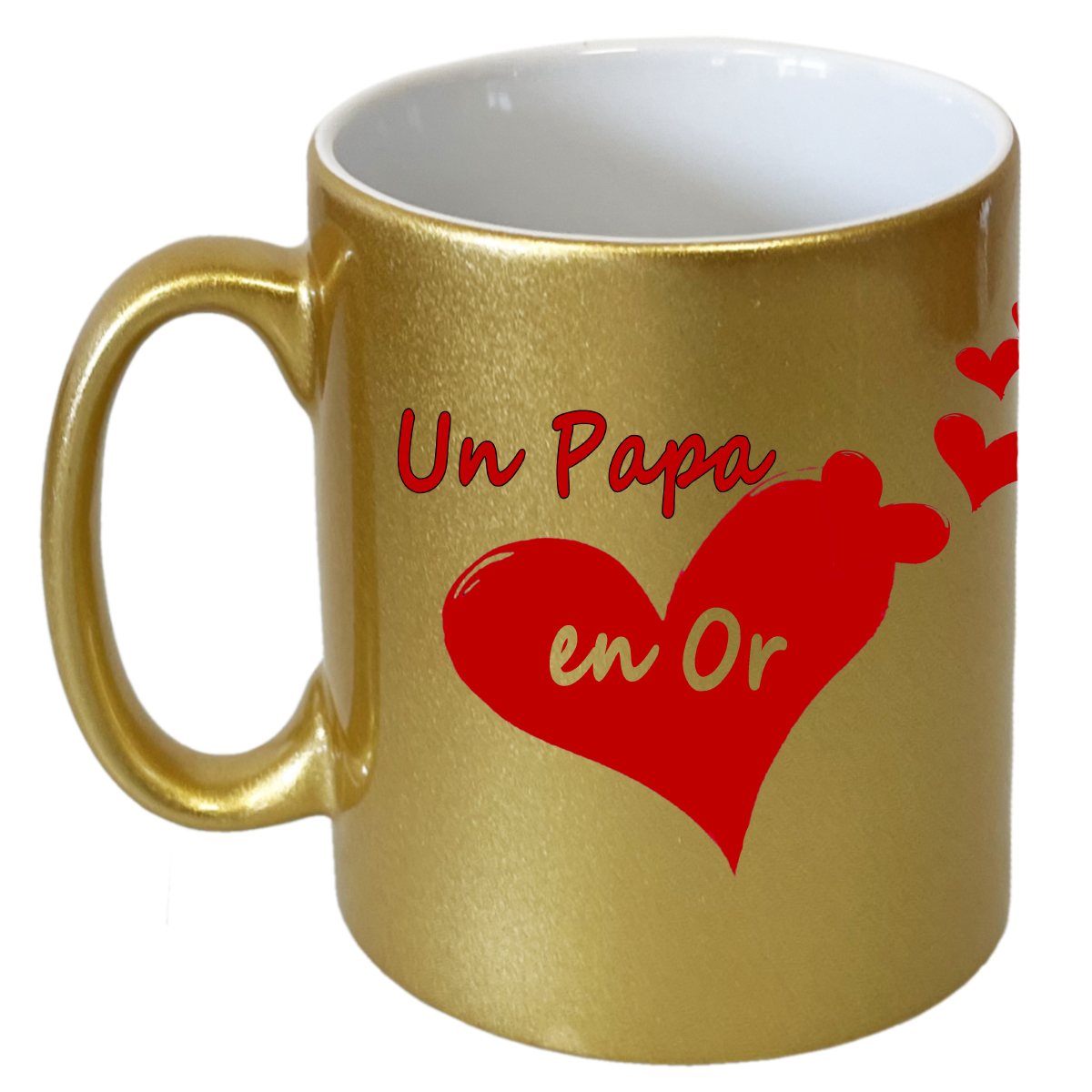 Golden ceramic mug Un Papa en Or by Cbkreation