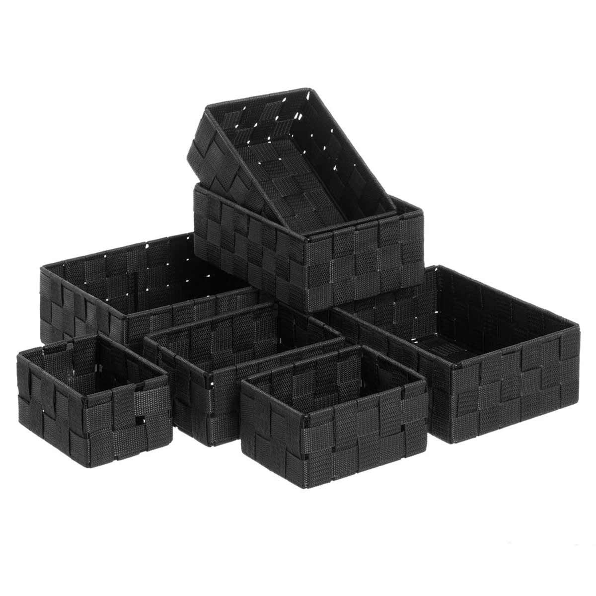 Set of 7 decorative baskets - Black