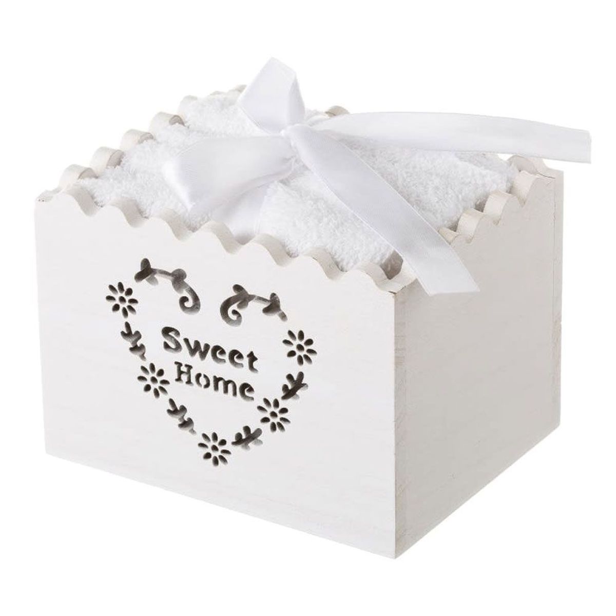 Gift in wood box 6 towels 30 x 30 cm 300 gr / m2