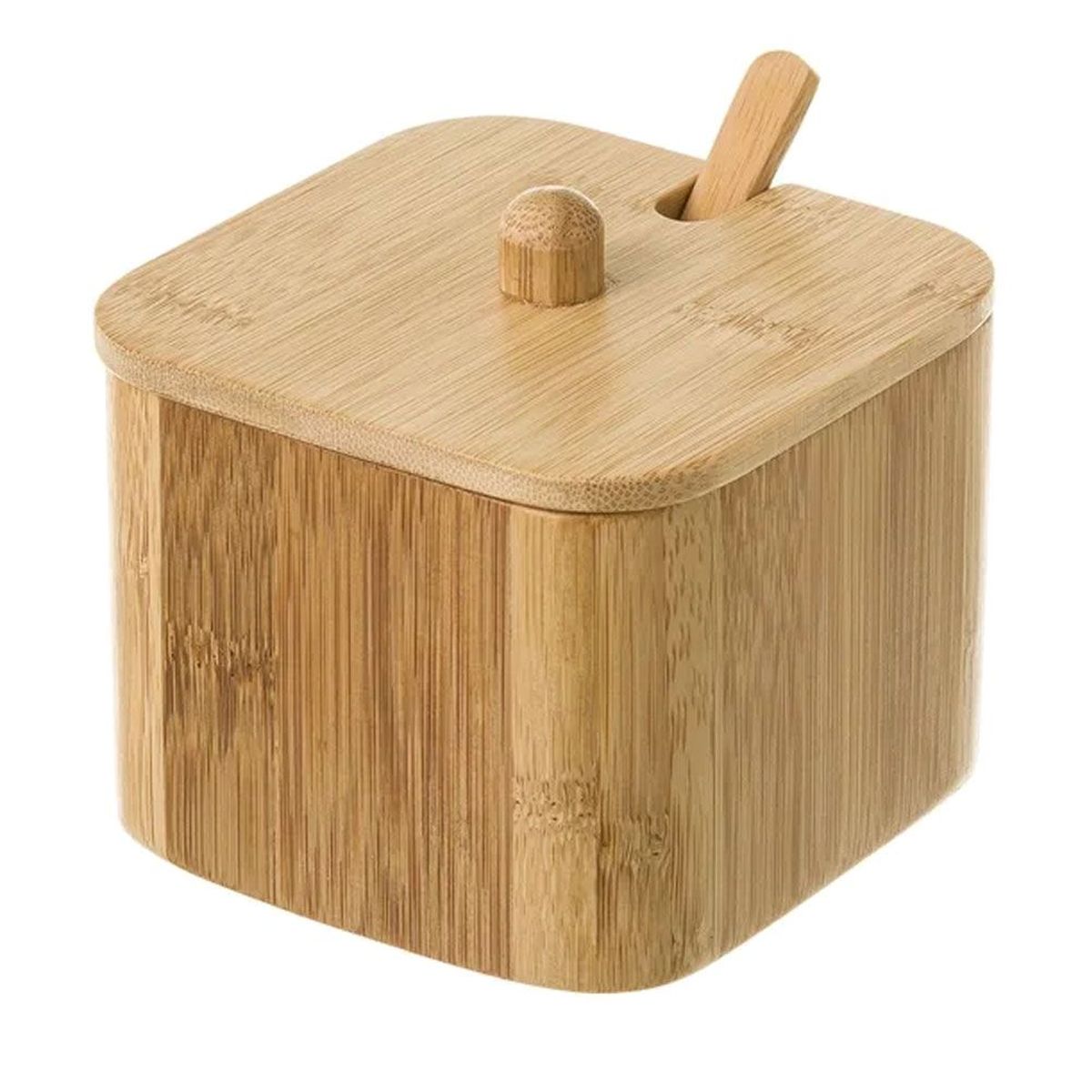 Bamboo salt or sugar box