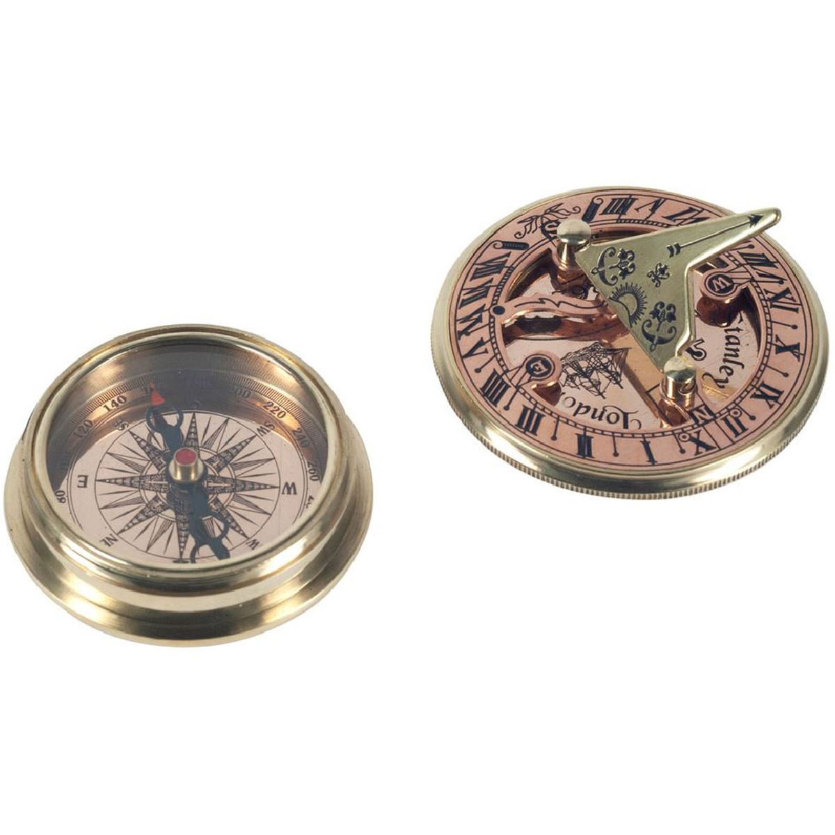 Brass compass and sundial
