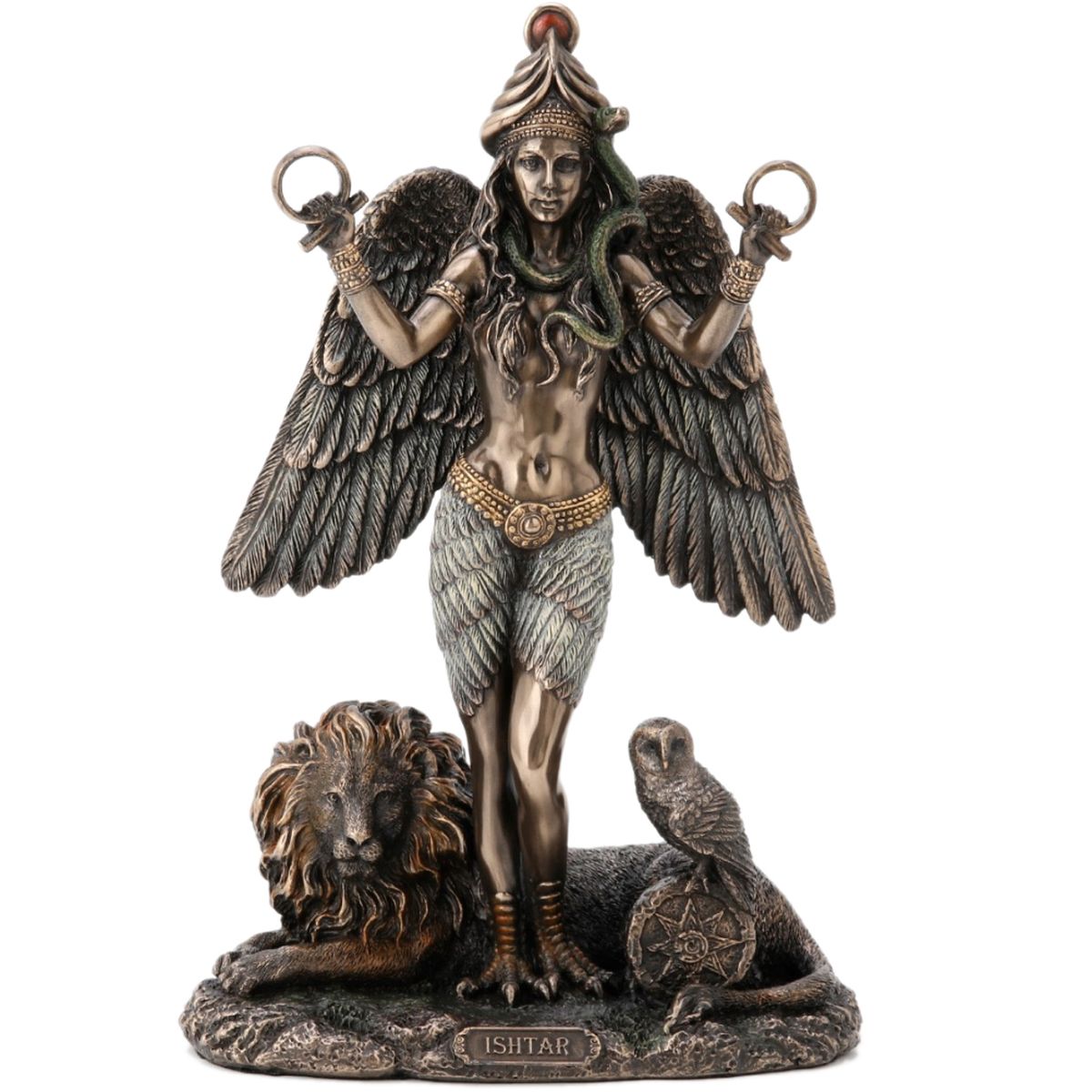 Ishtar polyresin statuette in bronze color
