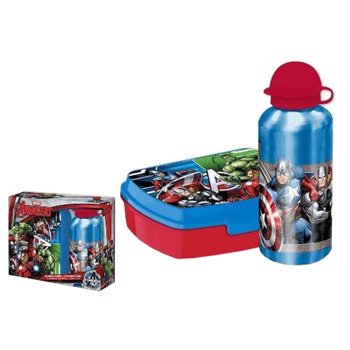 Avengers Marvel lunch box and bottle