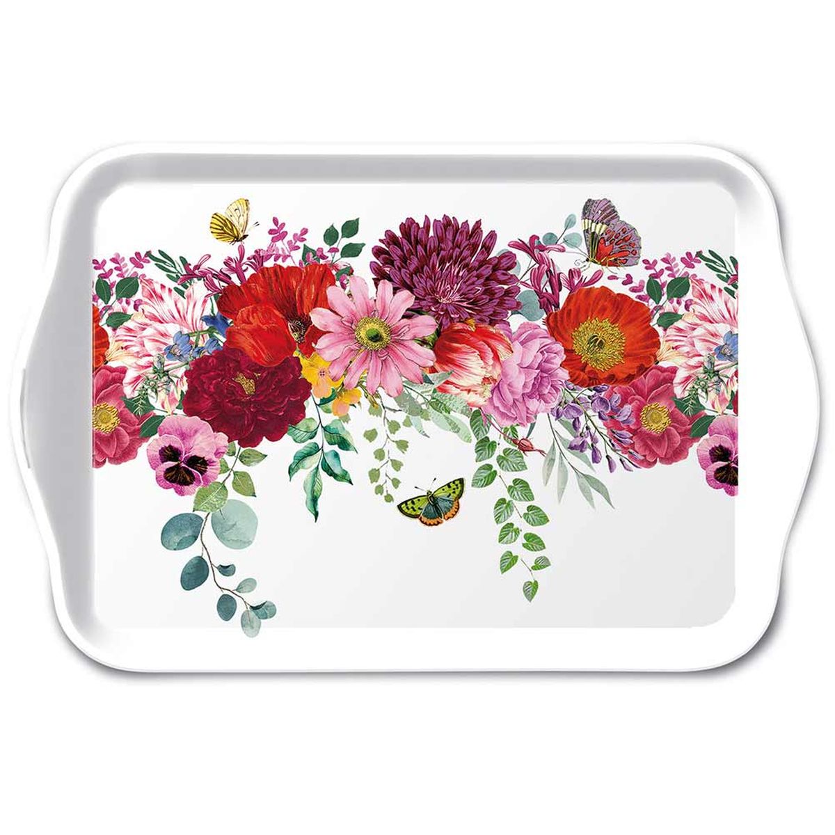 Flower Border White - Mini rectangular tray