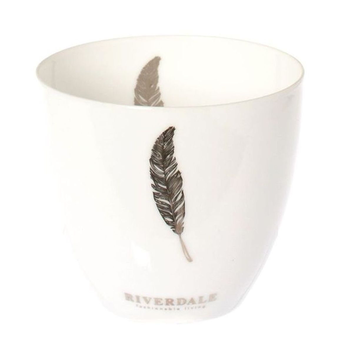 Glass Votive Candles holder - Silver Feather