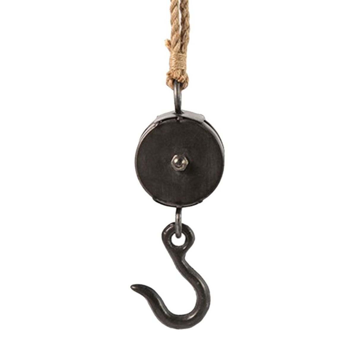 Decorative pulley with rope