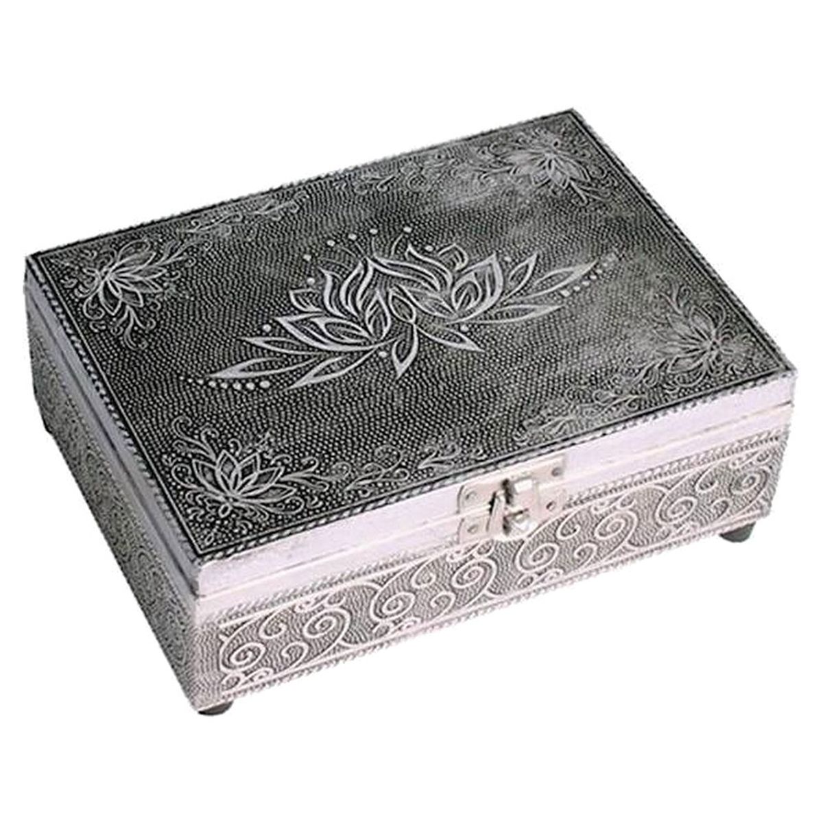 Tarot box Lotus silver colour