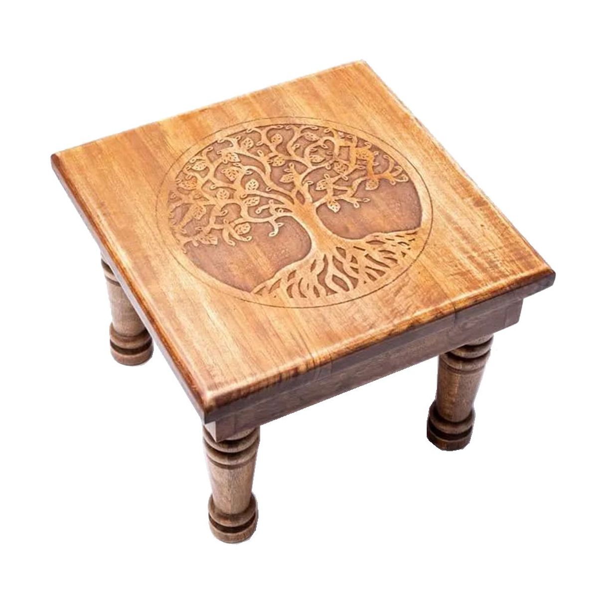 Mini Wooden Side Table Tree of Life