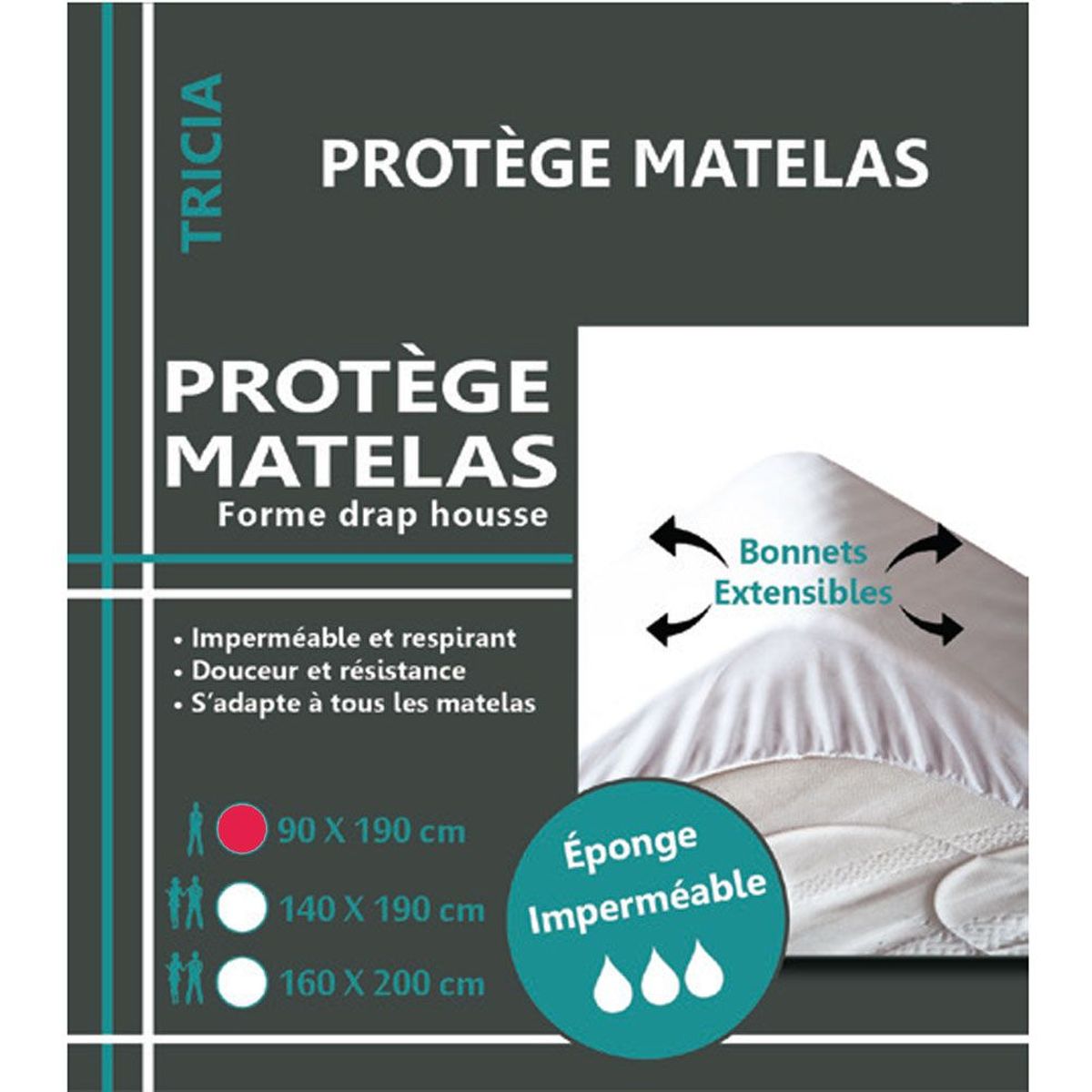 Protects plastic mattress 90 x 190 cm