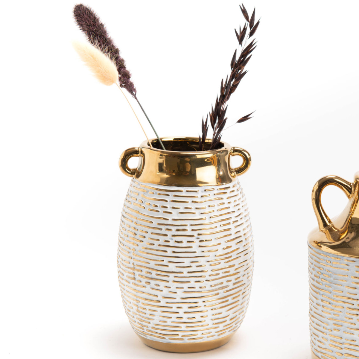 Gold ceramic vase 19 cm