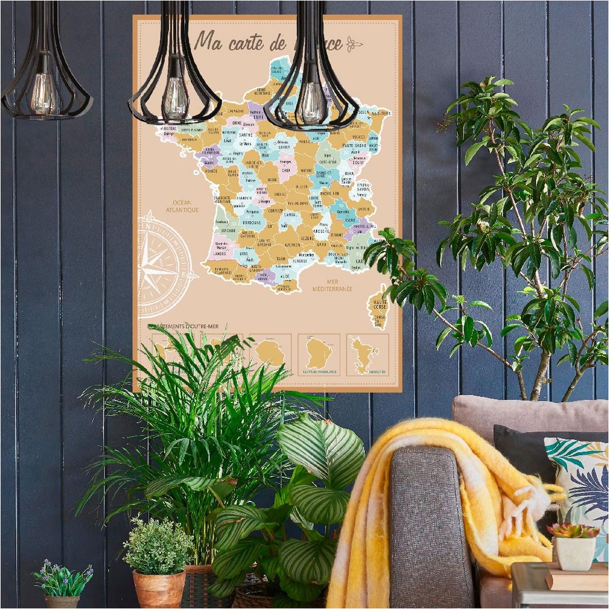 Scratch-Off France Map Wall Decoration