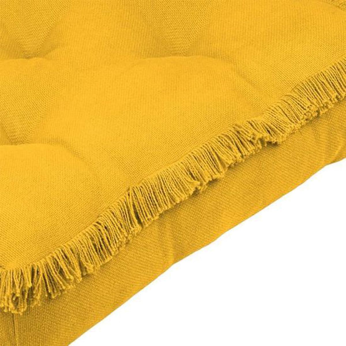 Cotton Floor Cushion Yellow 45 cm