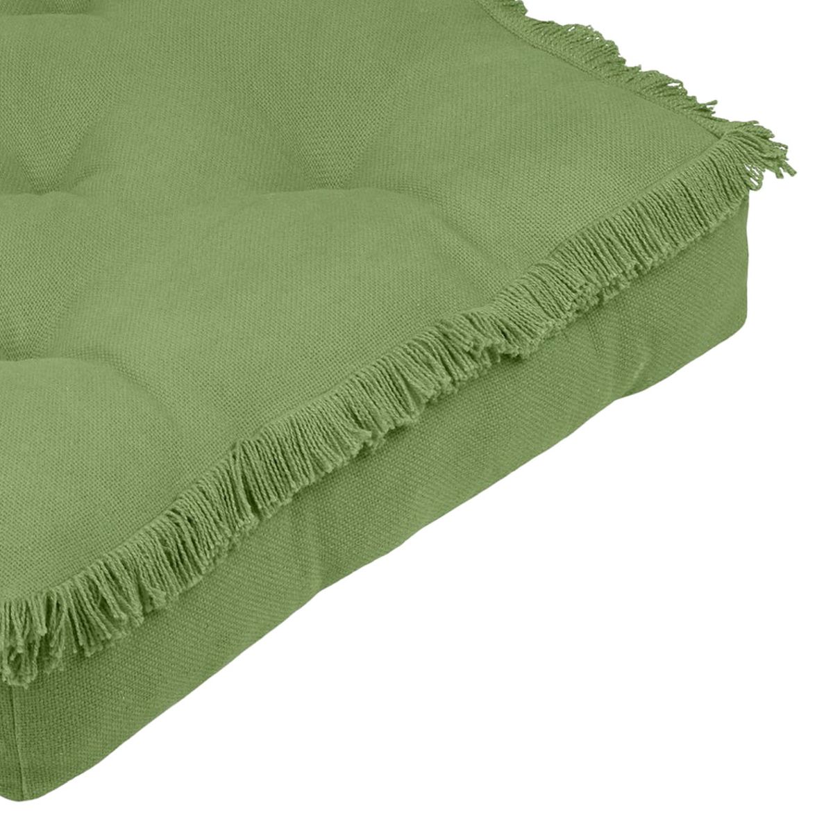 Cotton Floor Cushion Green 45 cm