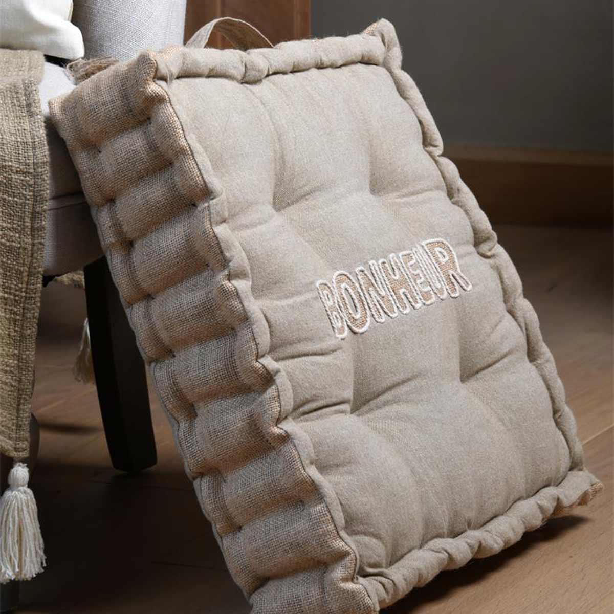Cotton Floor Cushion 44 x 44 x 10 cm - Bonheur