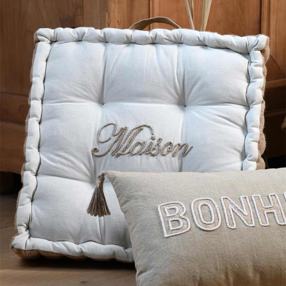 Cotton Floor Cushion 43 x 43 x 10 cm - Maison