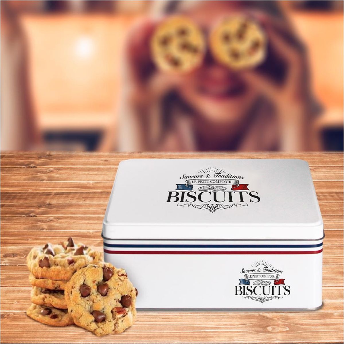 Retro style Cookies box - Saveurs et Traditions Franaises