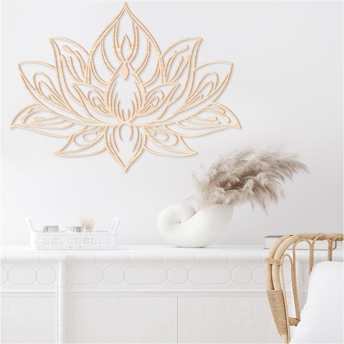 Lotus wooden wall decoration