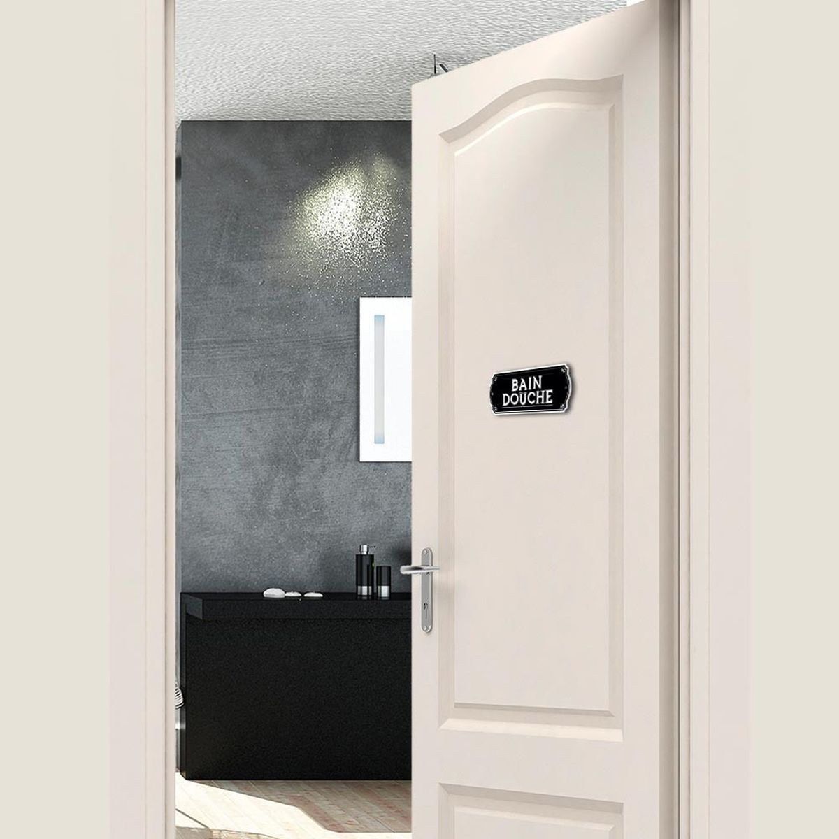 Embossed bath shower door plate