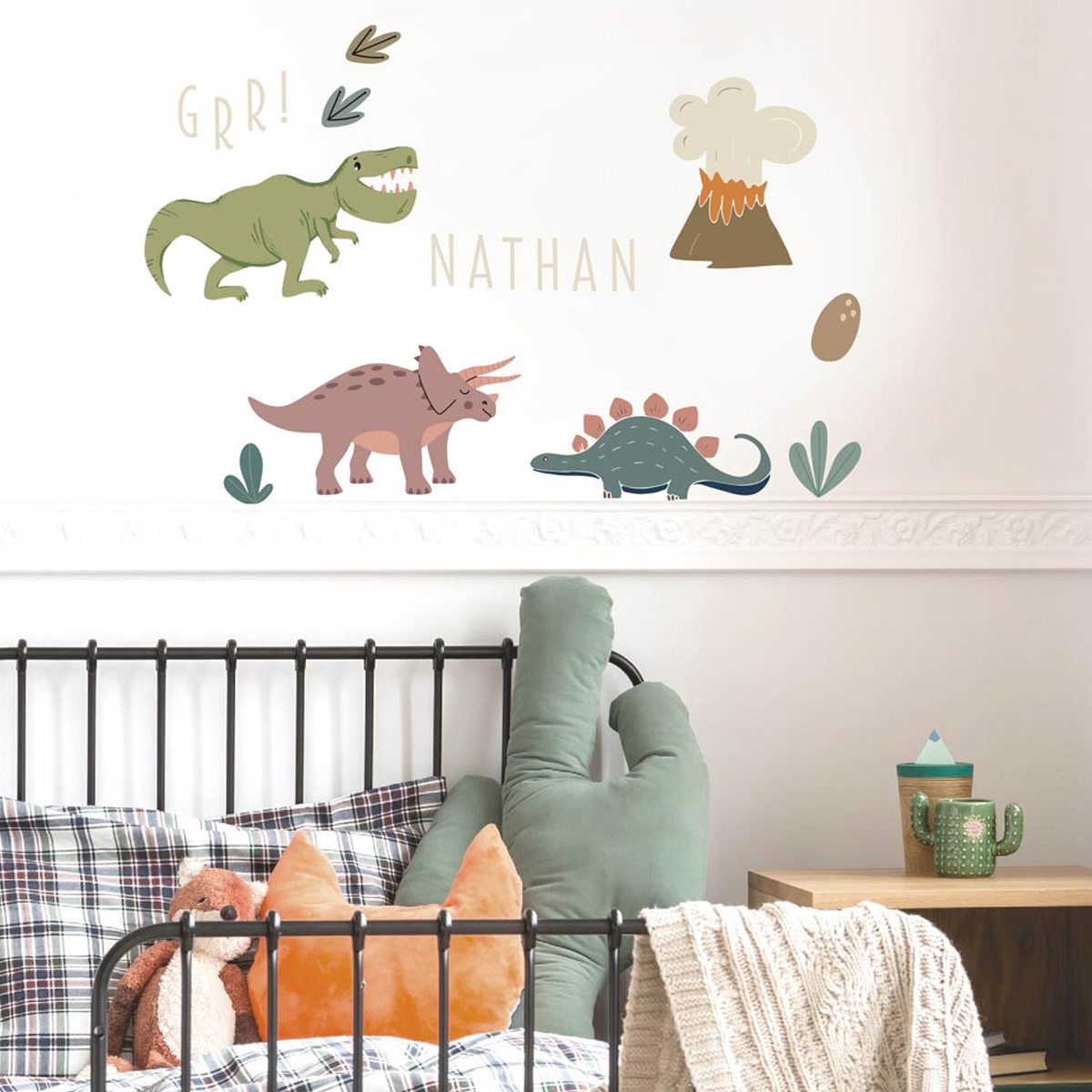 Children's wall sticker with name - Dinosaurs