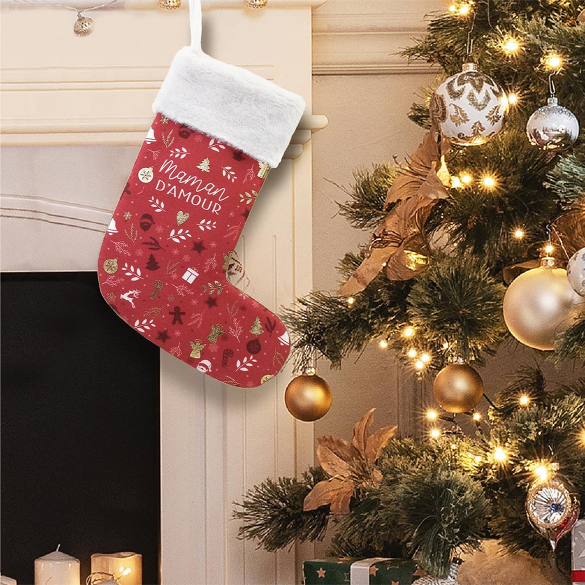 Christmas sock to hang maman d'amour
