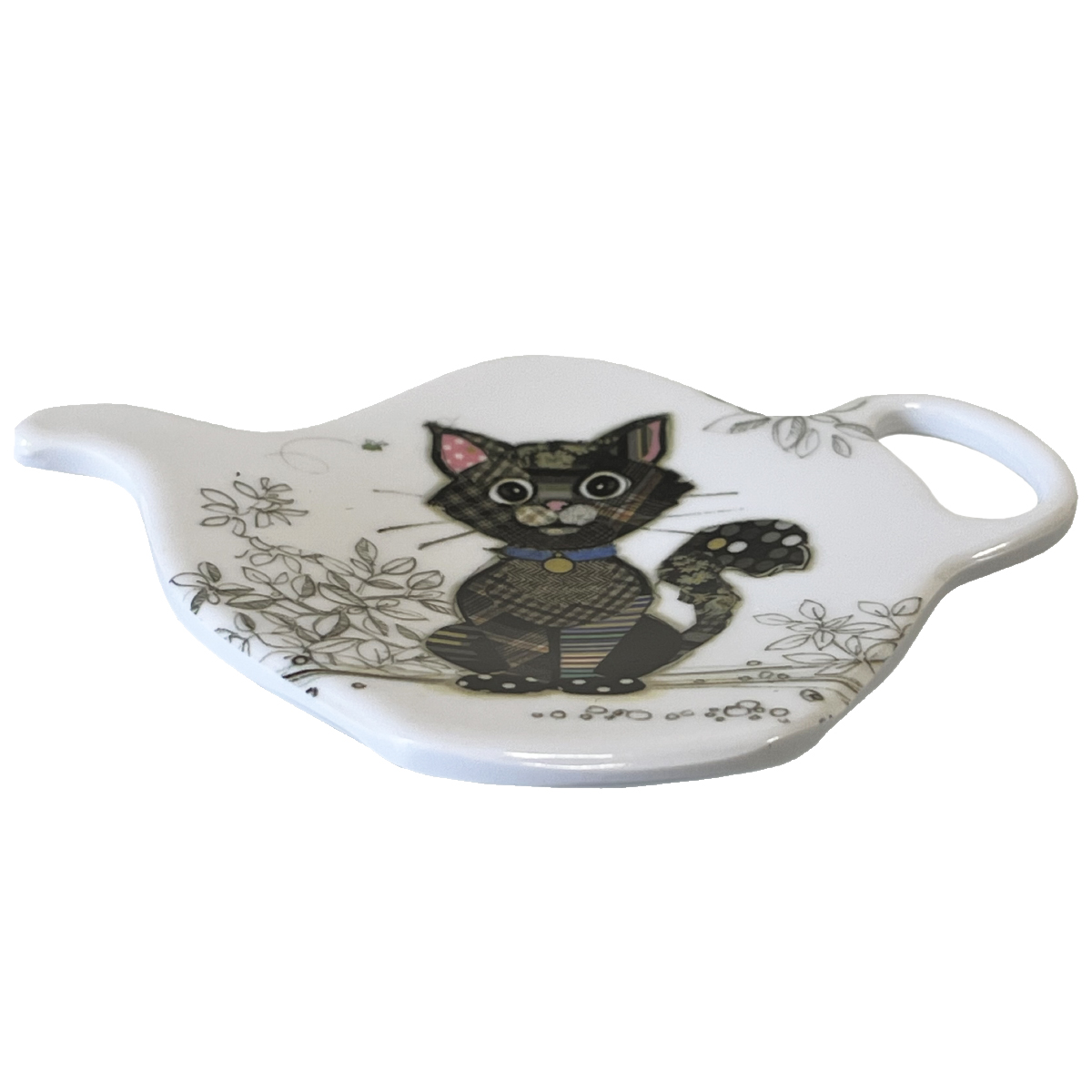 Tea Bag Rest Saucer Black cat